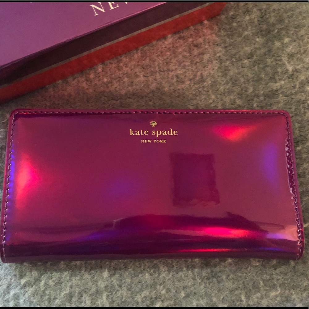 NEW Kate spade wallet pink iridescent